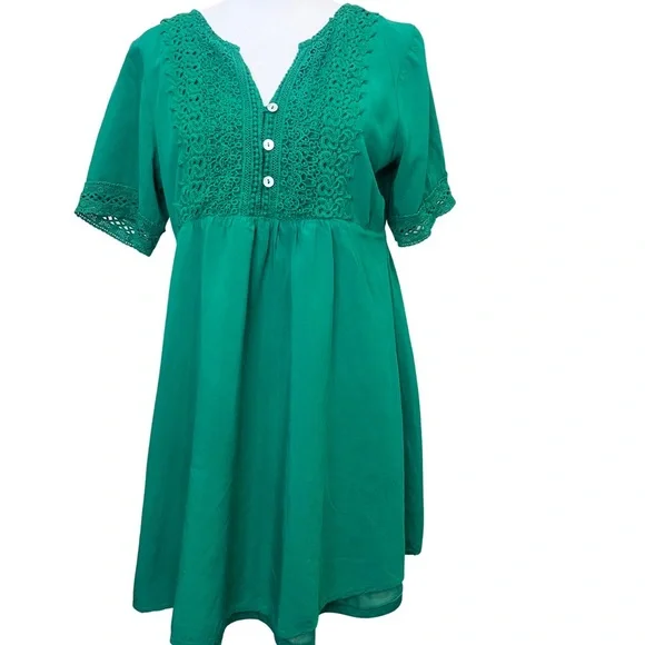 green emerald velvet dress Embroidered Corduroy Dress | Jodifl main image 0